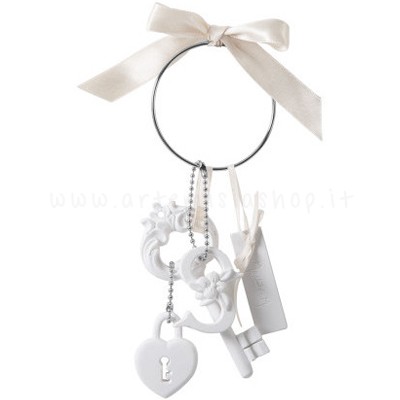 decorazione in gesso profumato a forma di chiavi con lucchetto a forma di cuore - ideale per appendere - Mathilde M