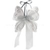 decorazione in gesso profumato a forma di farfalla con iocco in organza grigio - ideale da appendere - Mathilde M
