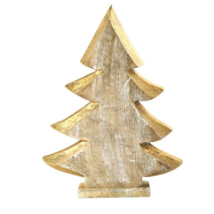 Albero Natale LEGNO oro 40cm